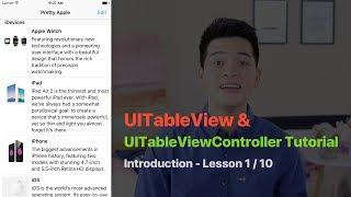 UITableView Series Pt 1/10: Introduction to UITableView and UITableViewController Tutorial in Swift