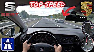 Seat Leon FR 2.0 TDI 184HP VS Porsche Boxter TOP SPEED DRIVE ON GERMAN AUTOBAHN 