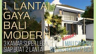 BALI HOUSE DESIGN 1 Floor 8x20m, CAN CAMPING ABOVE !! [Code 082]