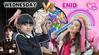 SAMANTHA JADI WEDNESDAY VS MAMA ENID 24 JAM KAMAR SERBA HITAM DAN PINK