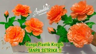 DIY//Cara Mudah Membuat Bunga Kresek Tanpa Setrika//How to make flower from plastic bags