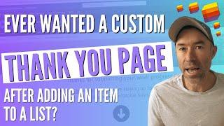 Create a custom SharePoint Landing Page after an item is submitted to a list.