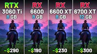 RTX 3060 Ti vs RX 6600 vs RX 6600 XT vs RX 6700 XT - Test in 12 Games in 2024