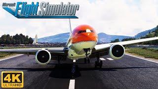 (4K) Microsoft Flight Simulator 2020 - KLM 777-300ER - MAXIMUM GRAPHICS - Stunning Corfu Airport -