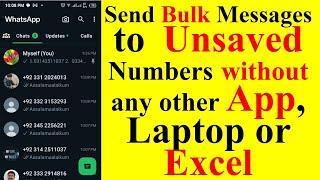 How to send Bulk WhatsApp message to multiple unsaved number without Excel Google App website Laptop