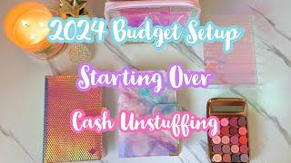 STARTING OVER | 2024 BUDGET BINDER SETUP | Cash Unstuffing | Low Income