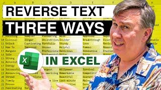 Excel - Three Ways to Reverse The Letters In An Excel Cell - Episode 2391
