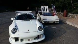 Porsche 993GT2 chasing Lamborghini Countach