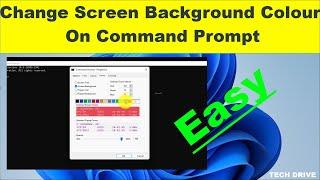 How To Change Command Prompt Background Color on Windows 10&11- Background Colour for Cmd-TECH DRIVE