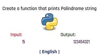 Create a function that prints a Palindrome series | Python | English | Tutorial | 2023