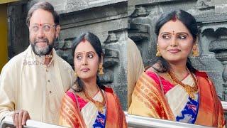 Serial Actress Preeti Nigam Spotted In Tirumala Queue Line With Her Husband