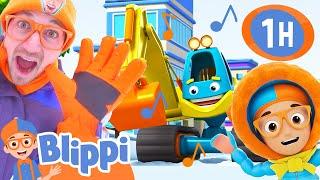 Blippi's Snowy Excavator Music Video! Excavator Videos for Kids