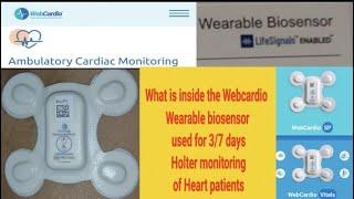 What is inside the #Webcardio #biosensor used for 3/7 days #Holter monitoring of Heart patients