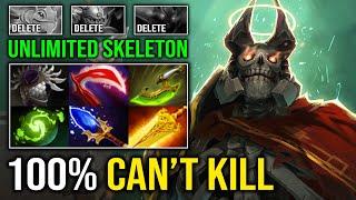 100% CAN'T KILL Created Unlimited Skeleton Army 1v5 Aghanim Refresher Offlane Wraith King Dota 2