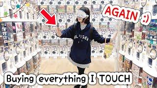 BUYING EVERY GACHA TOY I TOUCH *blindfolded* ... again lol