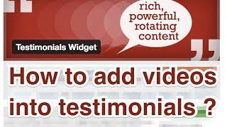 Testimonials Widget - Video Testimonial