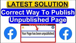 Your Page Has Been Unpublished By Facebook 2024 | Facebook Page Unpublished Problem Solved 100%