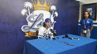 Ryan Fitzgerald rueda de prensa luego de ganar con los Tigres del Licey