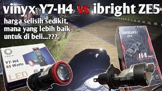 Mini projie vinyx y7-h4 vs ibright ZE5, led h4, lampu utama h4, mini laser, led laser