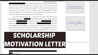 How to write a scholarship motivation letter