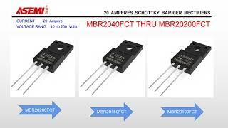 What are the models of ASEMI plug-in 20A Schottky diodes? MBR20200FCT