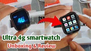 s8 ultra 4g smart watch unboxing & review|4g smartwatch