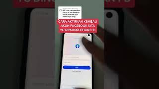 GAMPANG…!! CARA AKTIFKAN KEMBALI AKUN FACEBOOK KITA YG DINONAKTIFKAN FB