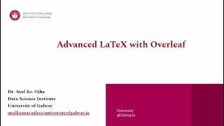 Advanced LaTeX with Overleaf