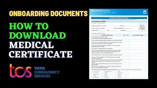 Download TCS Medical Certificate for Onboarding || TCS medical certificate kaise download krein