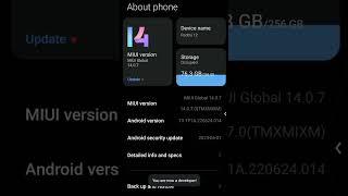 Redmi 12 developer options