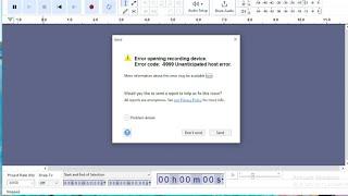 Error opening recording device Error code-9999 Unanticipated host error @manoj dey