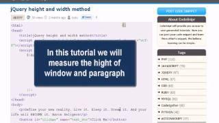 JQUERY Tutorial : jQuery height and width method