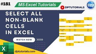 How to select all non blank cells in an excel worksheet
