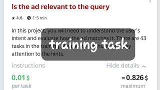 Is the ad relevant to the query : exam task : per task 0.01