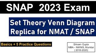 NMAT / SNAP 2023 Exam: Set Theory Venn Diagram Replica Questions || 5 Important  Question Types