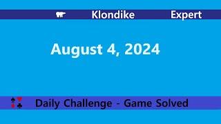 Microsoft Solitaire Collection | Klondike Expert | August 4, 2024 | Daily Challenges