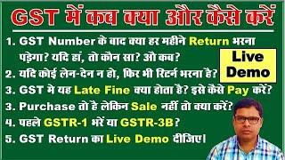 How to File All GST Return | GSTR3B | GSTR1 | GSTR2A | CMP-08 | File Nil Return | Pay GST Late Fine
