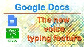 Type with your voice in Google Docs