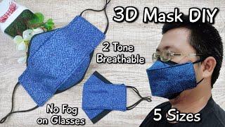 NEW STYLE 3D Mask Diy - Breathable Mask Tutorial - All Sizes Face Mask