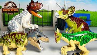 Hybrid LEGO Dinosaurs Toys Zoo Jurassic World! T-Rex Carnotaurus Velociraptor Ankylosaurus