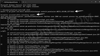 Fix Exception Occurred While Executing Grant [WRITE_SECURE_SETTINGS]