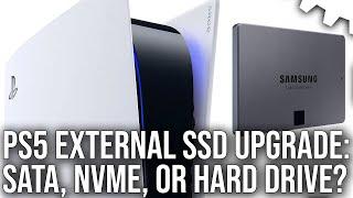 PS5 External SSD Testing: SATA vs NVMe vs Hard Drive - Back-Compat Titles + Read/Write Speed Tests!