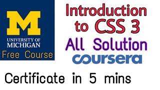 Full Answer of Introduction to CSS3 University of Michigan II Coursera Specialization