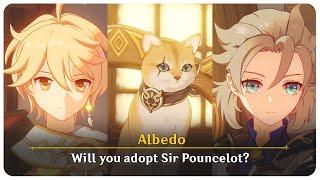 Traveler Adopts a Cat - Albedo Gives Sir Pouncelot - Feline Fortress Furrdyssey | Genshin Impact