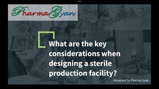 Key Considerations for clean room facility design in Aseptic Area