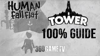 Human Fall Flat Tower Level 100% Walkthrough All Trophies / Achievements Guide / Solution / Tutorial