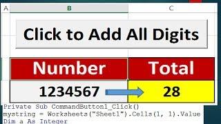 Sum All Digits in a Cell with VBA - Excel VBA Example