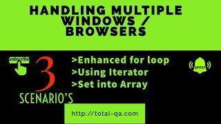 Handling multiple windows |tabs| browsers|Selenium WebDriver |Clear Explanation | Real time examples