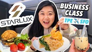 STARLUX AIRLINES BUSINESS CLASS FOOD REVIEW ️ Taipei to San Francisco (11 Hr Flight!)