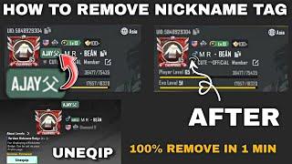 HOW TO REMOVE NICKNAME BADGE IN PUBG BGMI || PUBG ME NAAM KE PICHE JO LIKHA AA RAHA HAI KAISE HATEGA